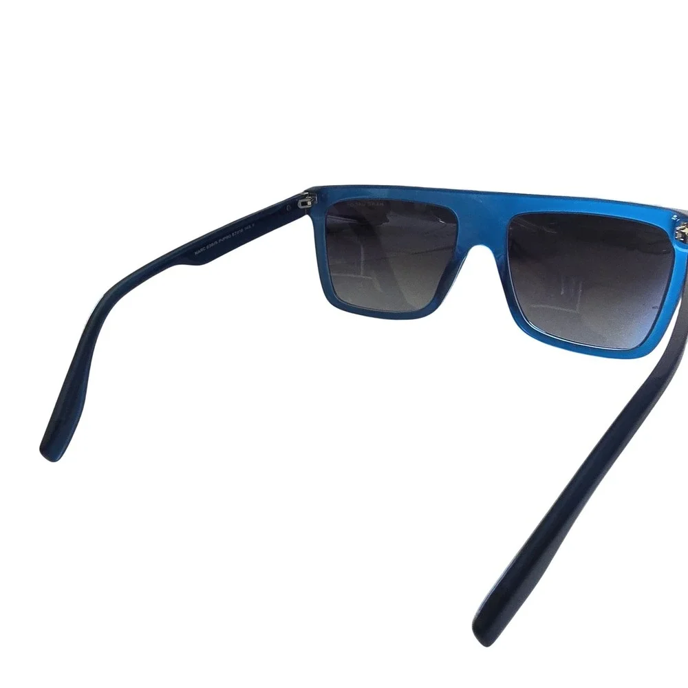 Marc Jacobs 639/S PJP9O Matte Blue Square Flat Top Sunglasses Mens 57-18-145